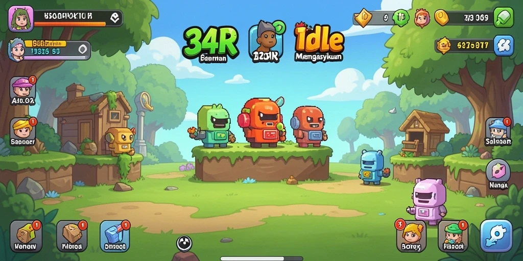 Gameplay <strong>34R</strong> dengan grafik memukau dan mekanika Idle.