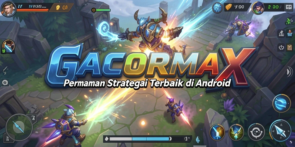 Tangkapan layar utama GACORMAX menampilkan pertempuran epik dan suasana kerajaan yang menawan.