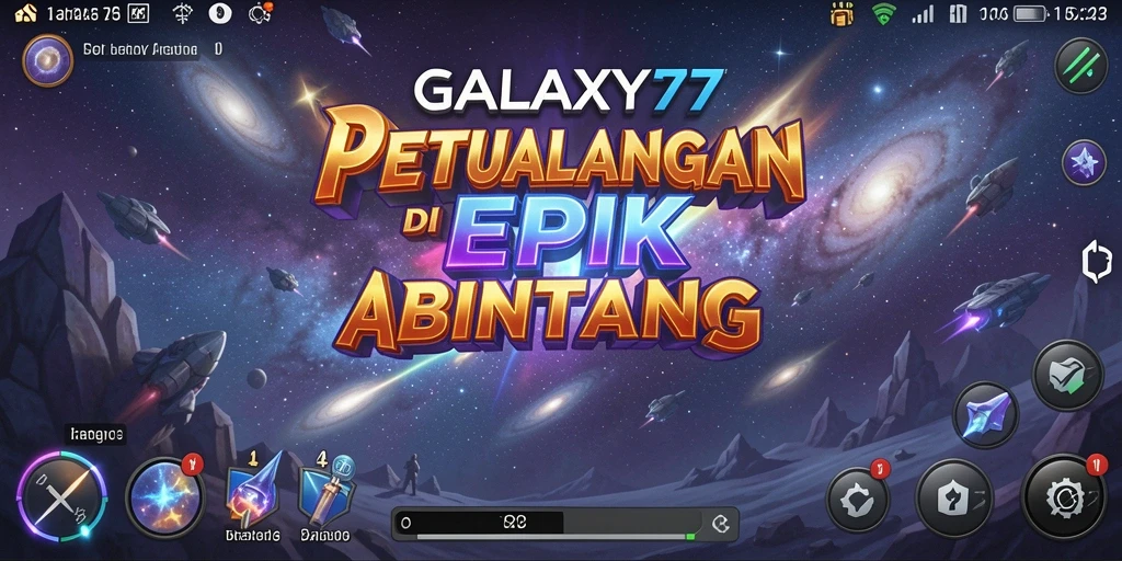 Tampilan seru gameplay GALAXY77 di luar angkasa.