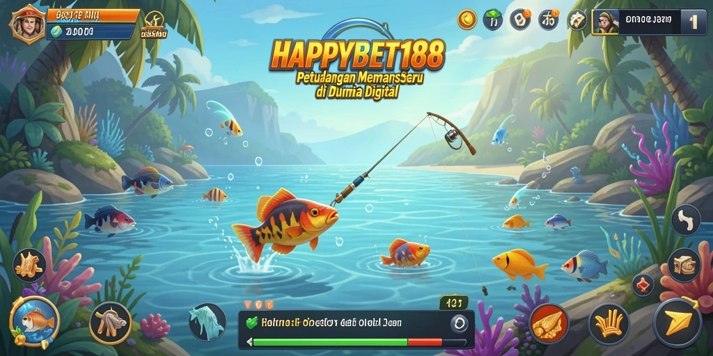 Gameplay memancing seru dalam <strong>HAPPYBET188</strong> yang menampilkan berbagai jenis ikan.