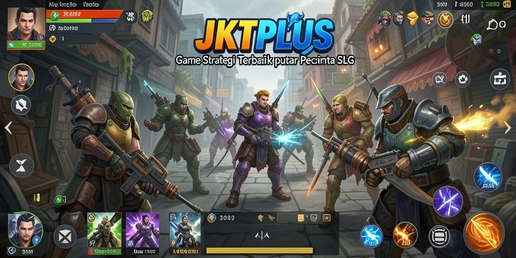 Tampilan gameplay JKTPLUS dengan aksi pertempuran strategi yang mendebarkan.