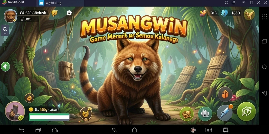 Tampilan gameplay seru di MUSANGWIN dengan lagu-lagu favorit.