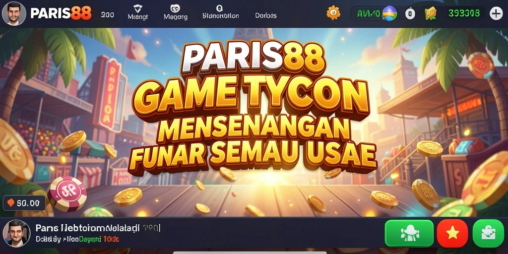 Tangkapan layar utama PARIS88 menampilkan pengalaman manajemen bisnis yang seru.