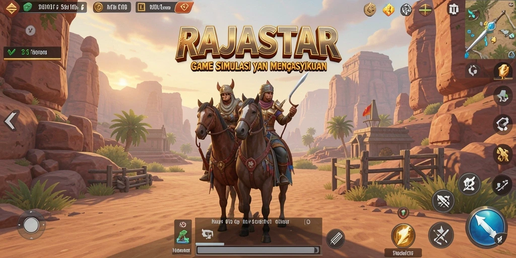 Screenshot utama gameplay RAJASTAR yang menarik dan mendalam.